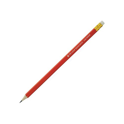 5 Star Pencil with Eraser HB Red Barrel (Pack of 12) | FS393636 | VOW