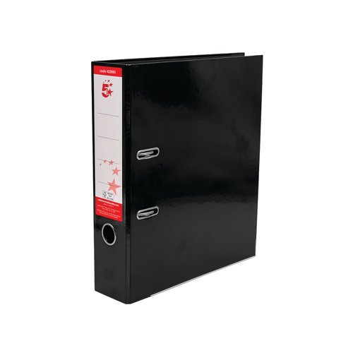 5 Star Lever Arch File A4 70mm Spine Black (Pack of 10) 423695