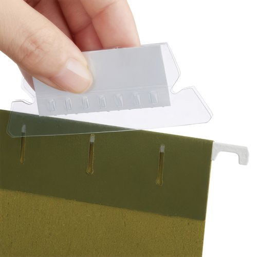 5 Star Office Plastic Tabs for Suspension File Clear (Pack of 50)