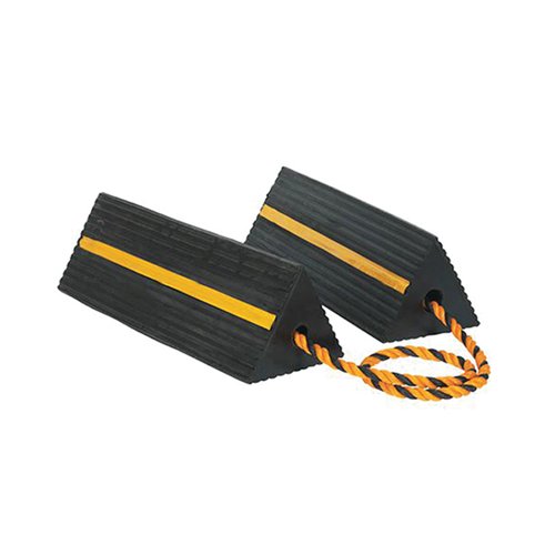 5 Star Heavy Duty Rubber Wheel Chocks 8kg Pack of 2 FS544935