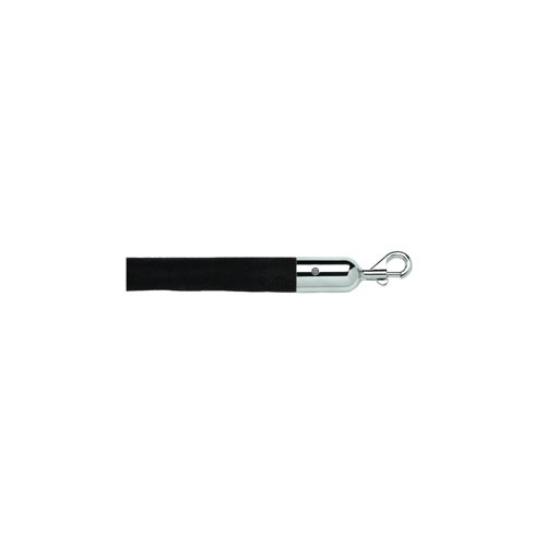 5 Star Economy Velour Rope Black 1.8m with Polished Chrome Ends