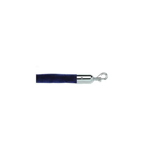 5 Star Economy Velour Rope Blue 1.8m with Polished Chrome Ends