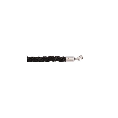 5 Star Braided Rope Black 1.8m with Polished Chrome Ends