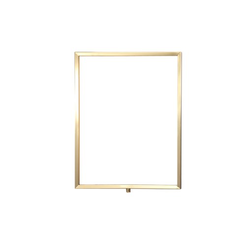 Standard Vertical A3 Sign Frame Polished Brass for Rope Barriers