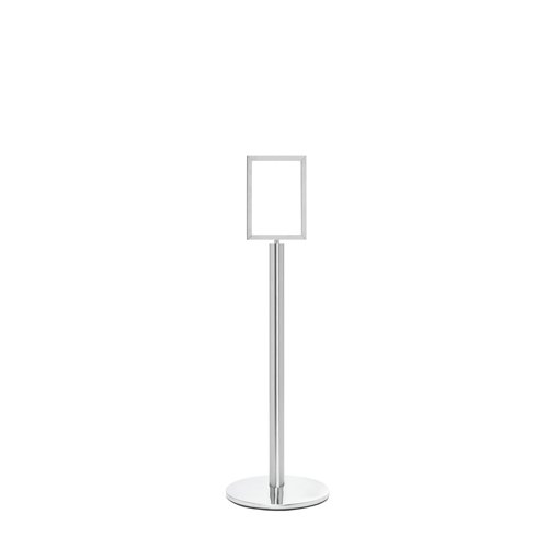 5 Star Sign Stands Polished Chrome Post with A4 Vertical Sign