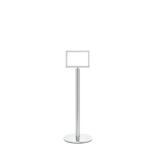 5 Star Sign Stands Polished Chrome Post with A4 Horizontal Sign