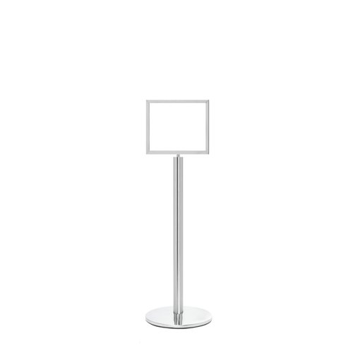 5 Star Sign Stands Polished Chrome Post with A3 Horizontal Sign