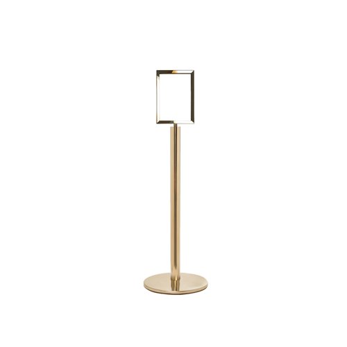 5 Star Sign Stands Polished Brass Post with A4 Vertical Sign