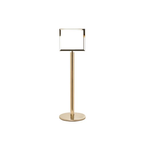 5 Star Sign Stands Polished Brass Post with A3 Horizontal Sign