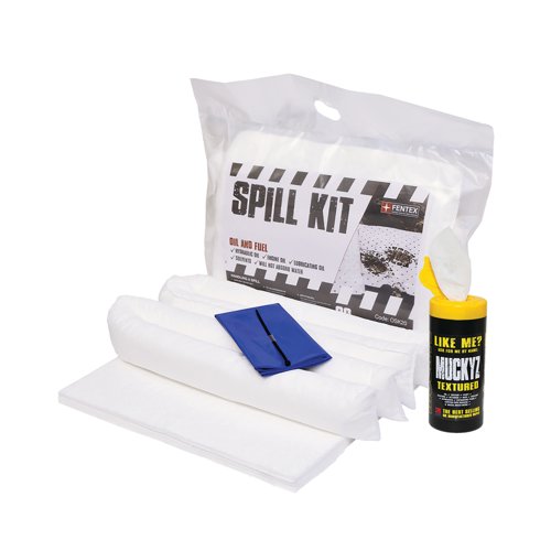 5 Star Oil/Fuel Spill Kit in Heat-sealed Bag 20 Litre White FS634955