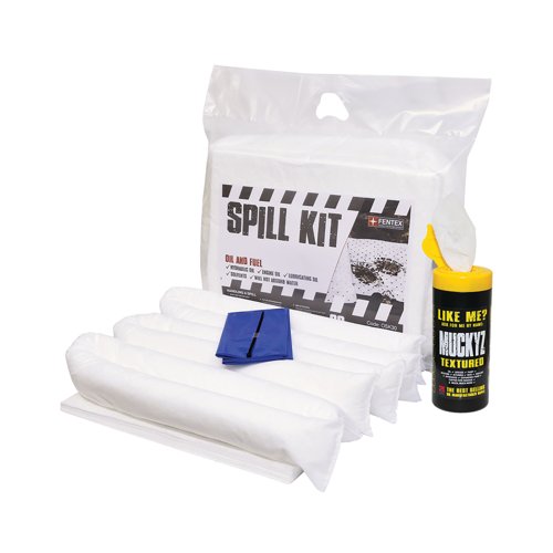5 Star Oil/Fuel Spill Kit in Heat-sealed Bag 30 Litre White FS635044