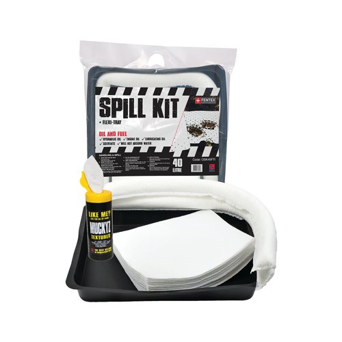 5 Star Oil and Fuel Spill Kit with Flexi-tray 40 Litre White FS635563