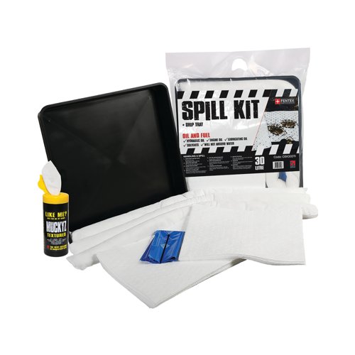 5 Star Oil and Fuel Spill Kit with Drip-tray 30 Litre White FS636003