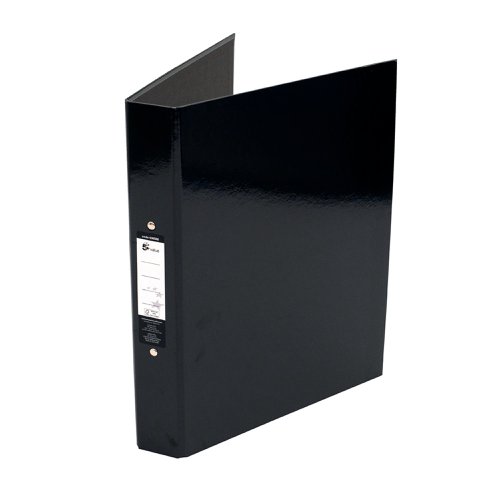 5 Star Value Ring Binder POB 25mm Black (Pack of 10)