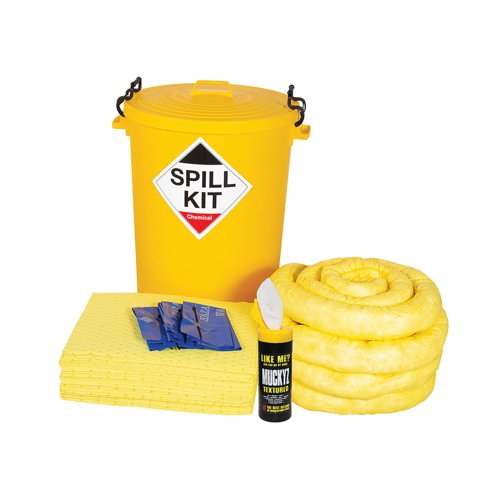 5 Star Chemical Spill Kit in a Plastic Drum 90 Litre Yellow FS636690