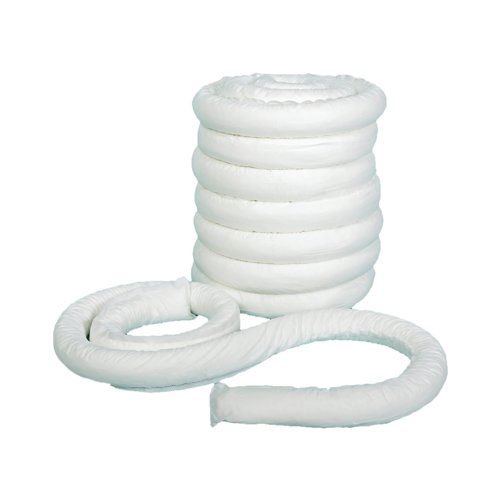 5 Star XLong Oil/Fuel Socks Poly Pack 80mmx3m Wht Pack of 8 FS638953