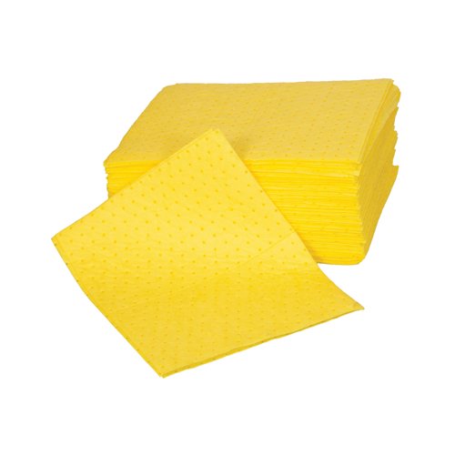 5 Star MW Chemical Pads Poly Pack 380x400mm Ylw Pack of 100 FS639653