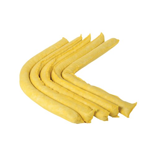 5 Star 20 Chemical Socks in a Box 8cmx1.2m Yellow Pack of 20 FS646378