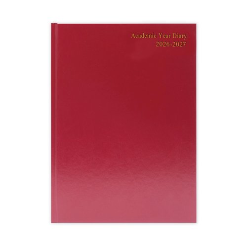 5 Star Academic Diary Day Per Page A5 Burgundy 2026-2027 KF1A5ABG26