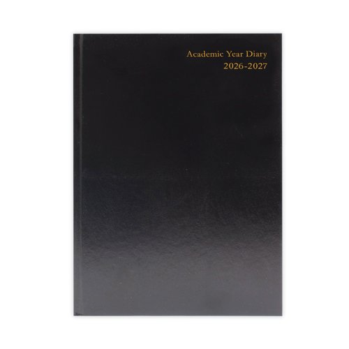 5 Star Academic Diary Day Per Page A5 Black 2026-2027 KF1A5ABK26