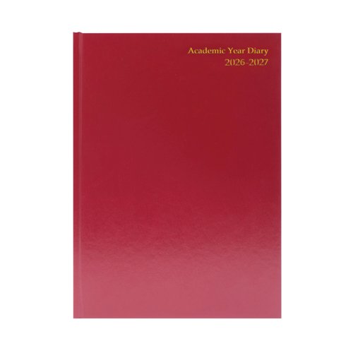 5 Star Academic Diary Week To View A4 Burgundy 2026-2027 KF3A4ABG26