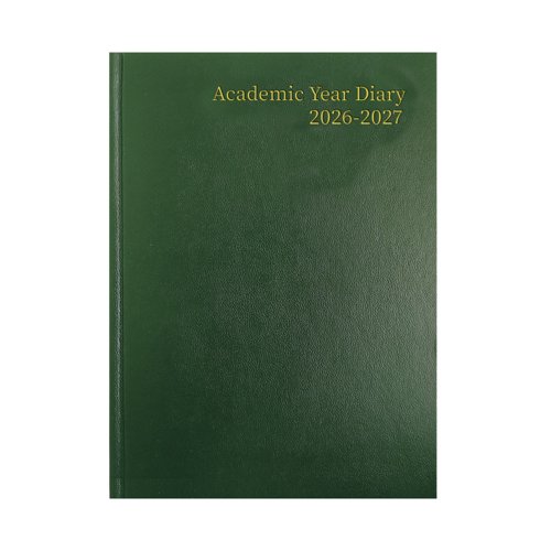 5 Star Academic Diary Week To View A4 Green 2026-2027 KF3A4AGN26