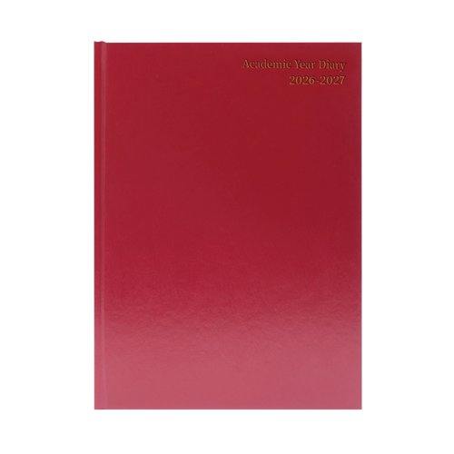 5 Star Academic Diary Week To View A5 Burgundy 2026-2027 KF3A5ABG26