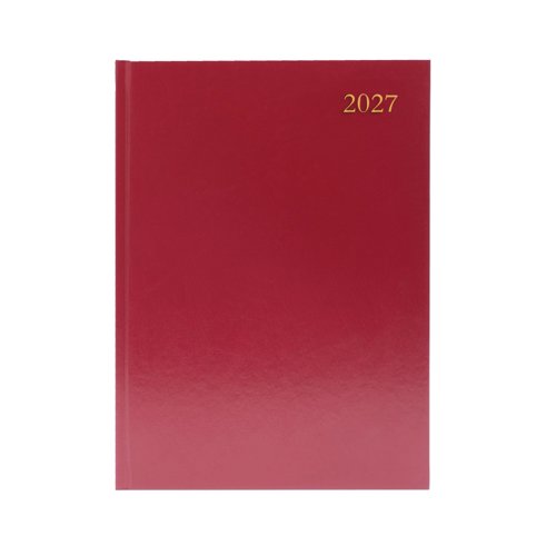 Desk Diary Day Per Page Appt A4 Burgundy 2027 KFA41ABG27