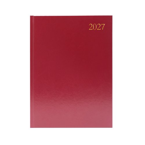 Desk Diary Day Per Page A4 Burgundy 2027 KFA41BG27