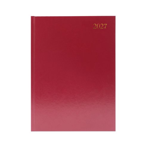 Desk Diary 2 Day Per Page A4 Burgundy 2027 KFA42BG27