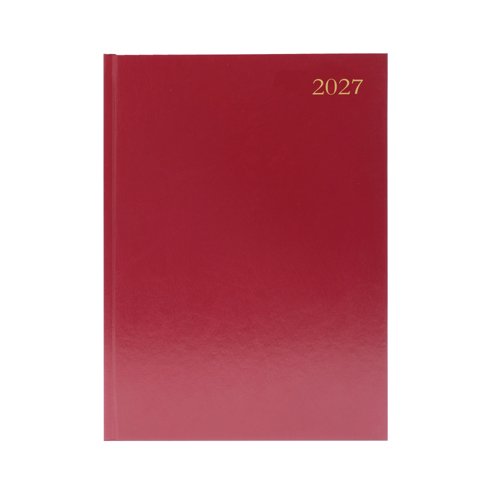 Desk Diary Day Per Page Appt A5 Burgundy 2027 KFA51ABG27