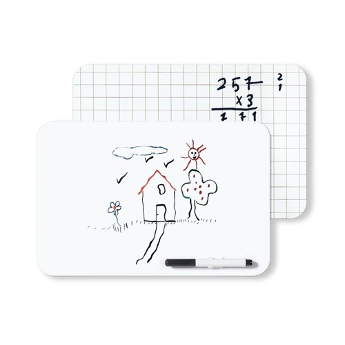 5 Star Frameless Non-Magn Whiteboard Plain/Grd A4 Pack of 12 FS669012