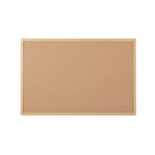 5 Star Cork Noticeboard Oak Effect Frame 900x600mm FS669041