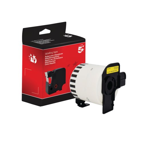 Five Star Non-OEM Replacement for Brother DK-44605 Black on Yellow 62mm x 30.48m FS673140