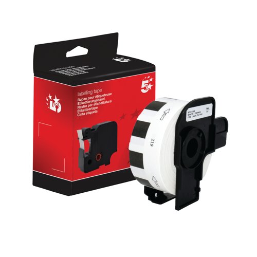 Five Star Non-OEM Replacement for Brother DK-11219 Black on White 12mm x 12mm 1200/Roll FS673185