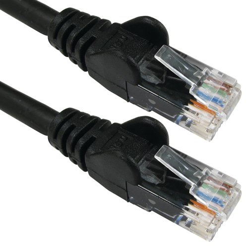5 Star RJ45 Cable LSOH Moulded Network Cable Cat6 Black 1m FS676208