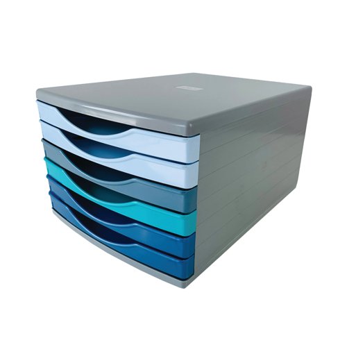 5 Star 6 Drawer Tower 180mm 6x30mm Cool Breeze/Grey FS676750