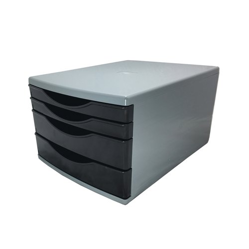 5 Star 4 Drawer Tower 180mm 2x30mm 2x60mm Classic Black/Grey FS676762