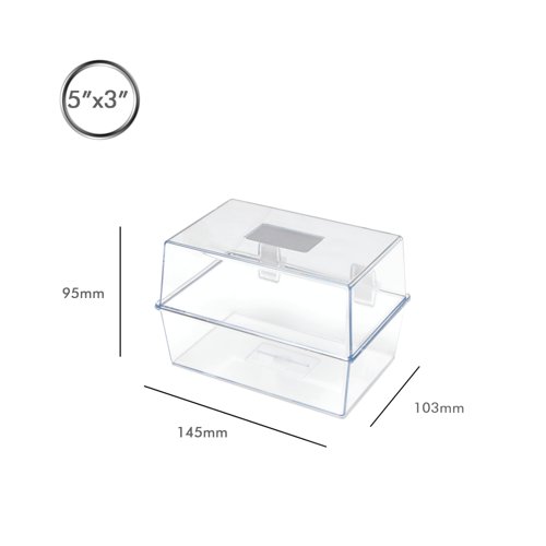 5 Star Card Index Box 5x3 Inch Crystal FS676954