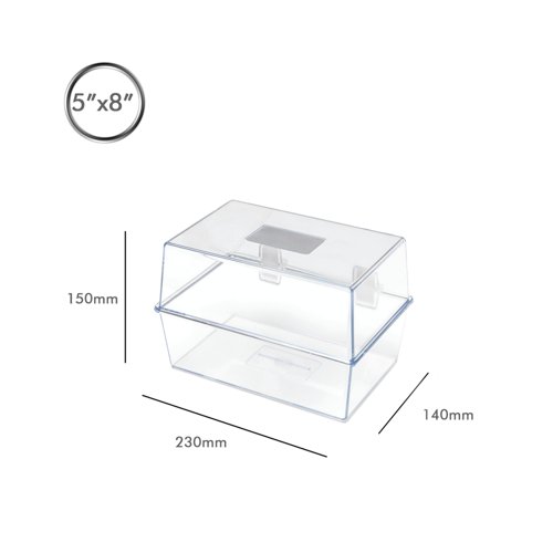 5 Star Card Index Box 8x5in Crystal FS677019