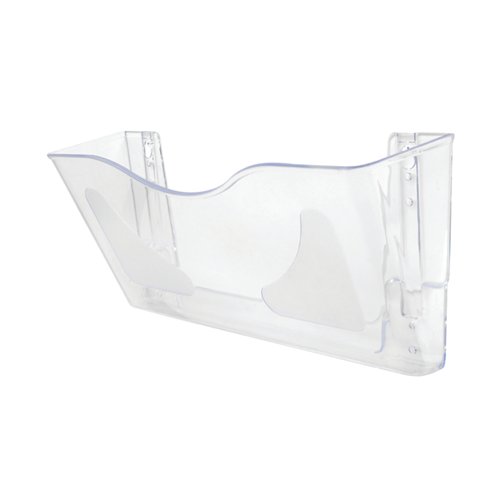 5 Star Wall Pocket Literature Holder with Wall Fixings A4 Landscape Crystal FS677401