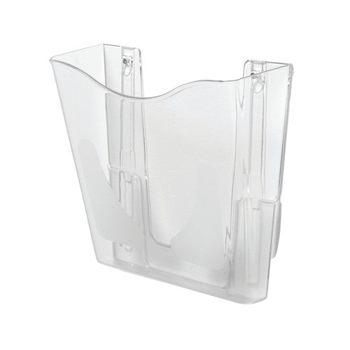 5 Star Wall Pocket Literature Holder with Wall Fixings A4 Portrait Crystal FS677463
