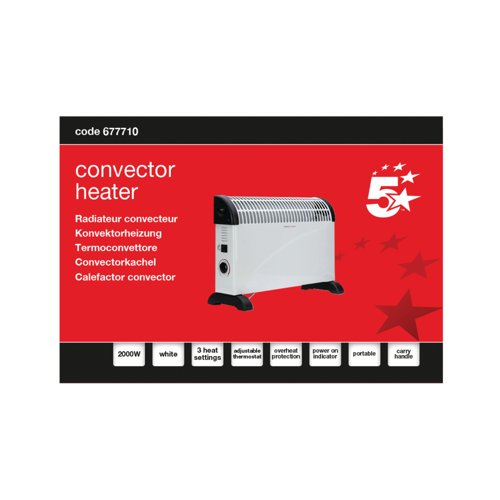 5 Star Convector Heater 2000W White FS677710