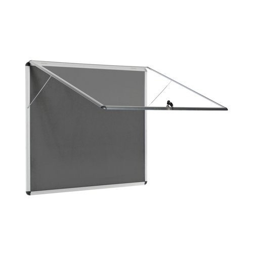 FS679346 | This 5 Star Glazed Fire Retardant Lockable Noticeboard with a grey PET surface is the ideal solution to post messages with any type of pushpins at public buildings, schools, colleges, industrial facilities, commercial premises and more. In fact, most spaces where notes, notices, images, adverts and other information have to be posted for display would certainly benefit from this type of noticeboard. With a fire retardant construction that has been tested and complies with BS 5867: part 2: Type B, the product is a strong, secure and lightweight solution and comes with a wall fastening kit for easy installation. The noticeboard is also supplied with two keys, so that a spare key can be kept in a safe location, in case one is lost.