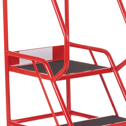 5 Star UK Domed Feet Anti-Slip 2 Tread Steps Red FS687659