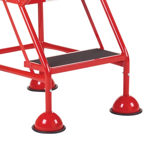 5 Star UK Domed Feet Anti-Slip 5 Tread Steps Red FS687669