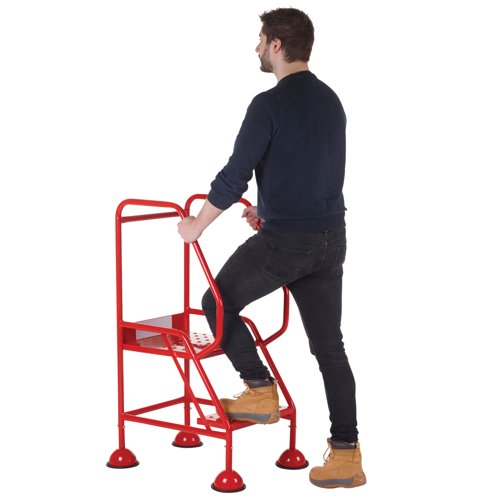 5 Star UK Domed Feet Punched 2 Tread Steps Red FS687670