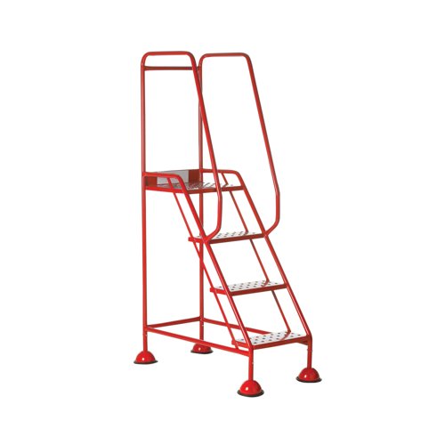 5 Star UK Domed Feet Punched 4 Tread Steps Red FS687686