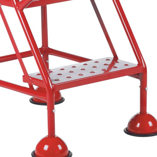 5 Star UK Domed Feet Punched 4 Tread Steps Red FS687686