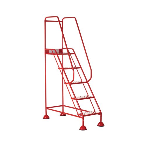 5 Star UK Domed Feet Punched 5 Tread Steps Red FS687688
